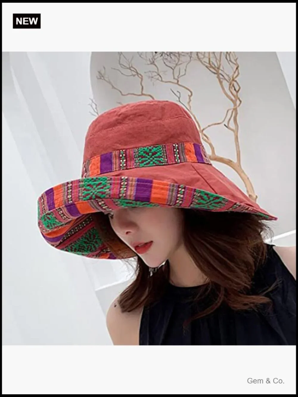 Wide Brim Sun Hat with Chin Strap UPF 50+ Packable